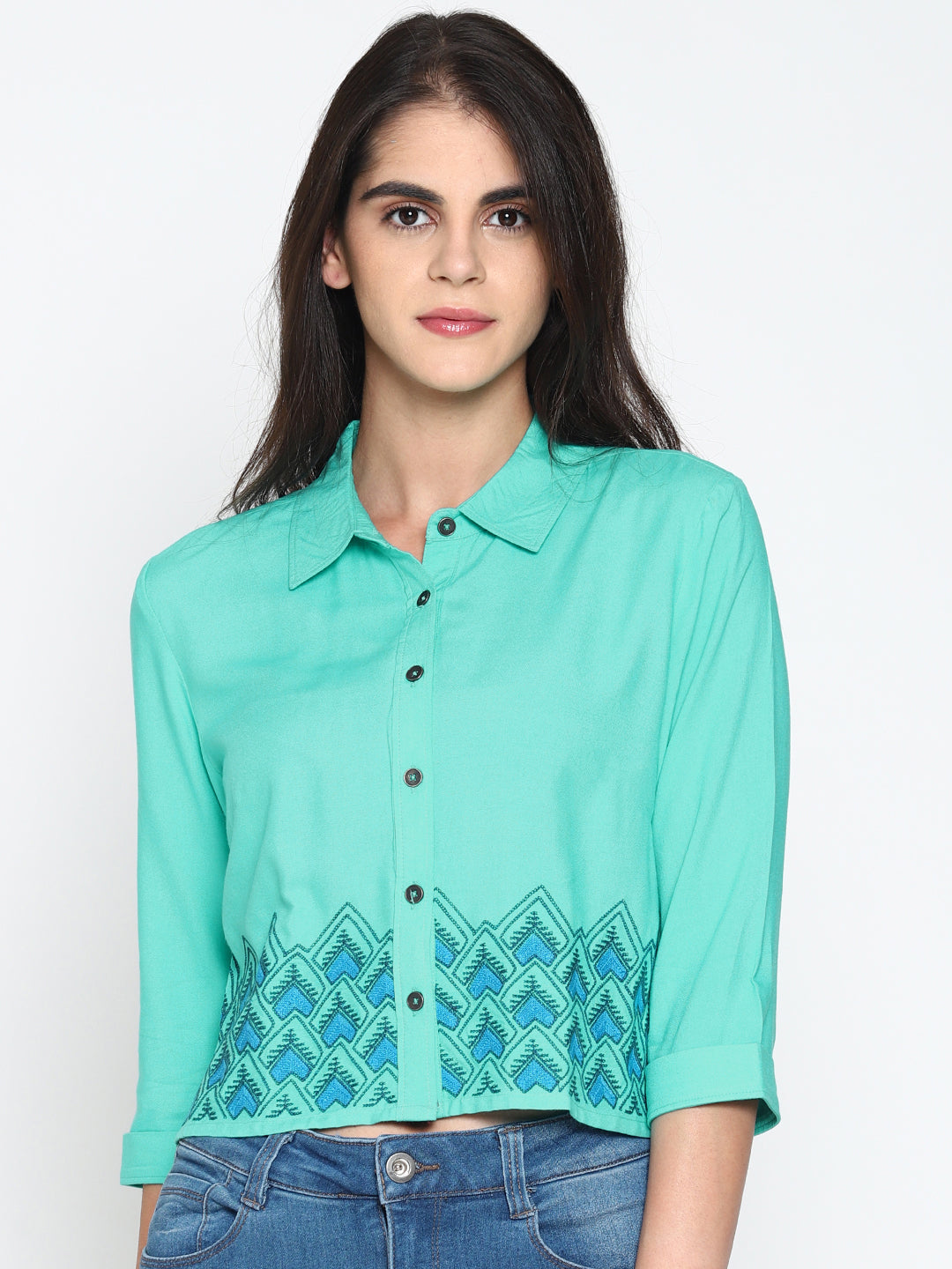 Blue Embroidered Shirt | Untung
