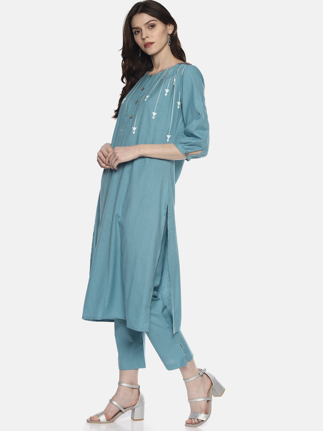 Light Blue Arrow Printed Kurta | Untung