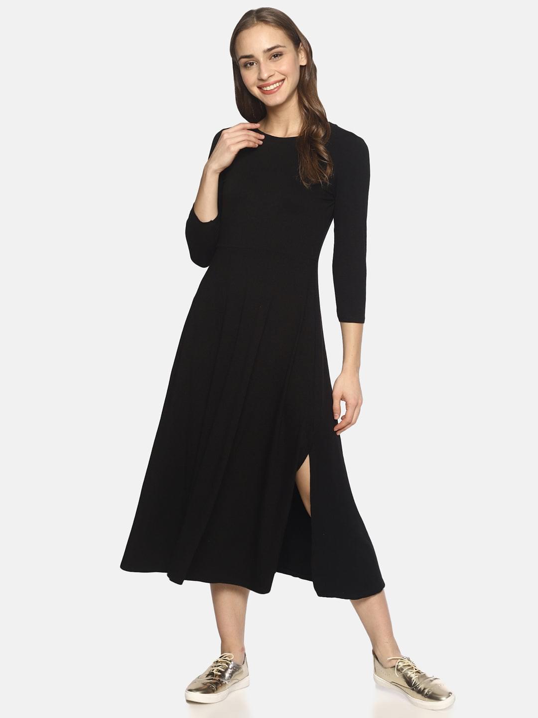 Black Fitted Knit Dress