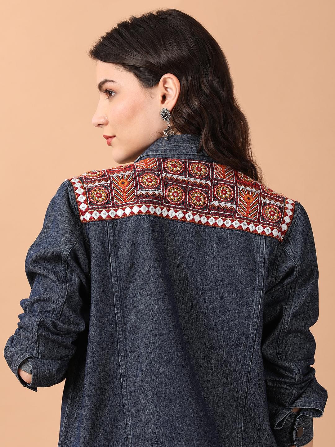 Buy SrI Krishna CULTURE Women's Embroidered Ethnic Kutch Work Jacket/Koti-Jaipuri  Design-Multicolor-Mirror Work-Universal Size at Amazon.in