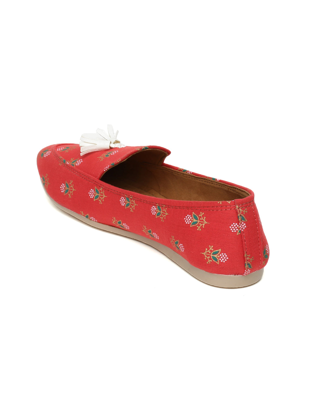 Red Block Printed Loafers
