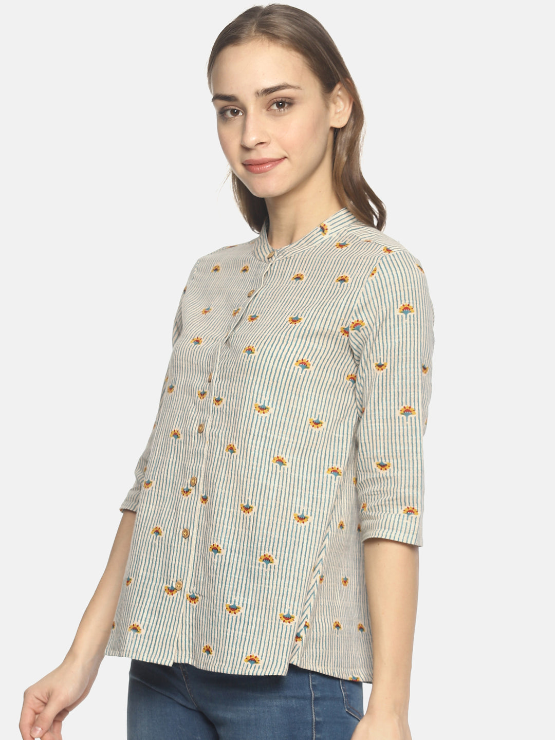 Off White Block Printed Shirt Top | Untung