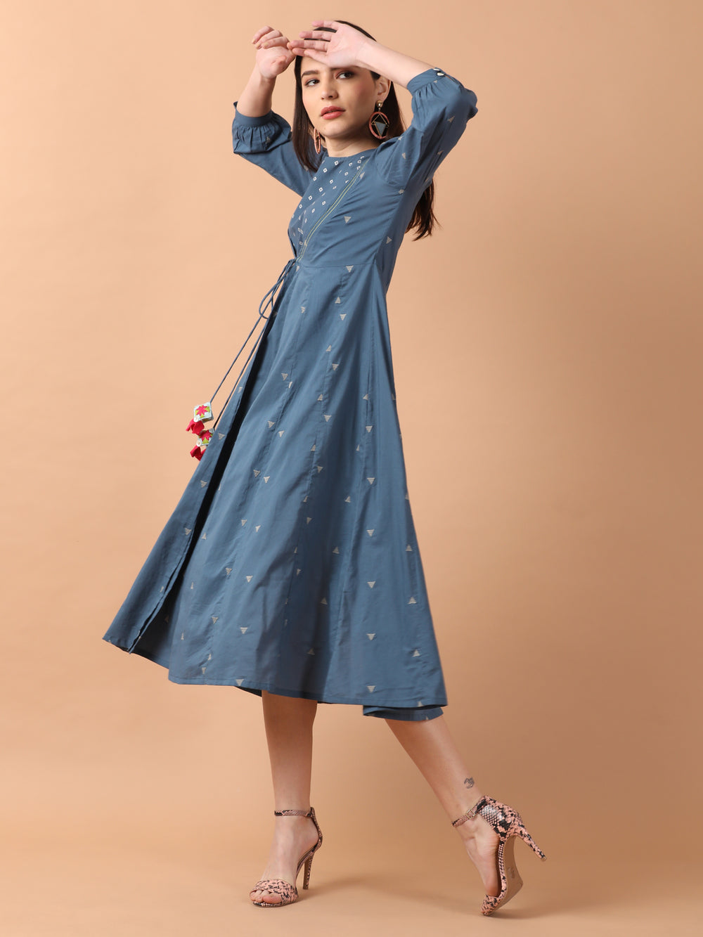Nora Layered Dress - Green Orange