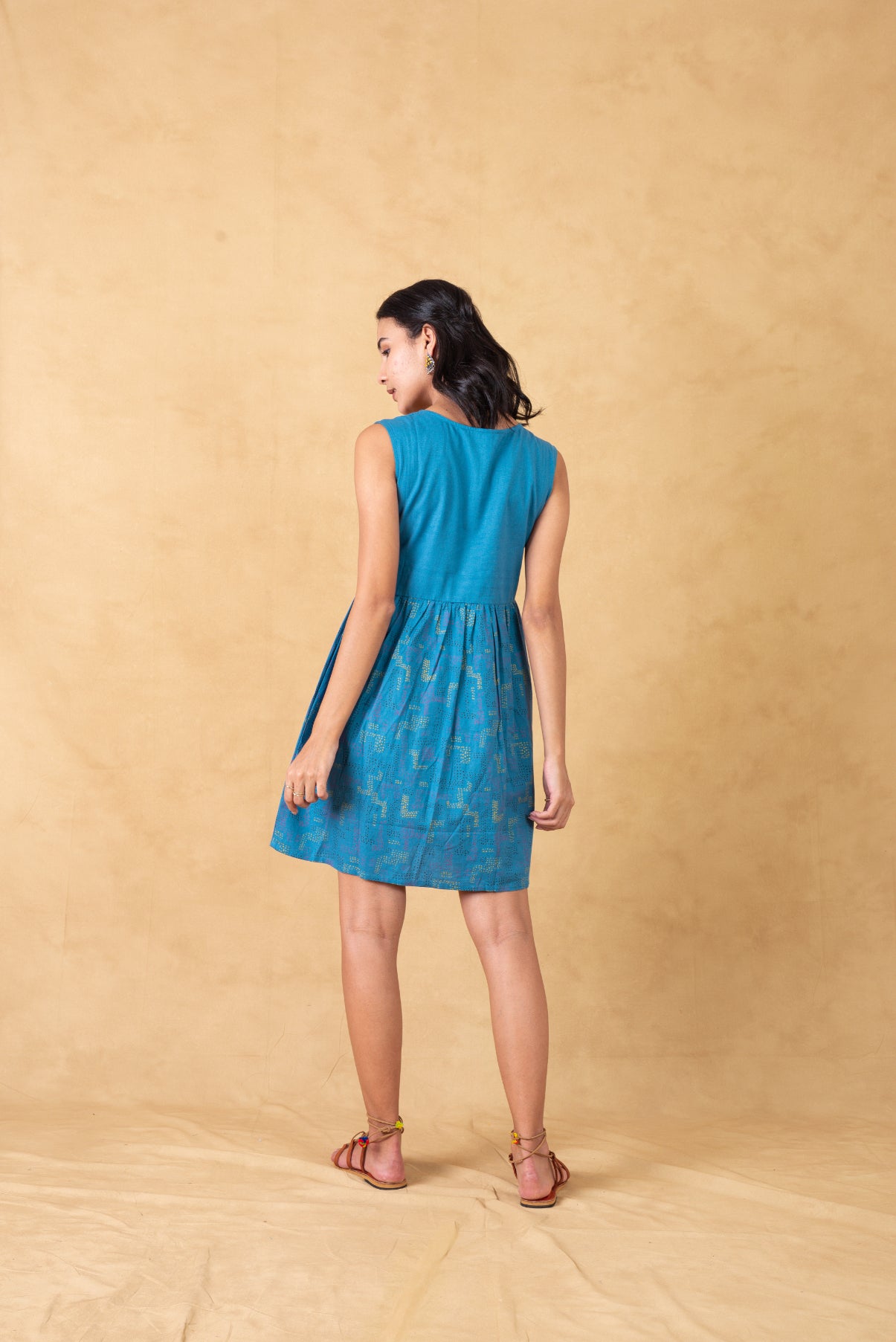 Skater Dress With Embroidered Yoke
